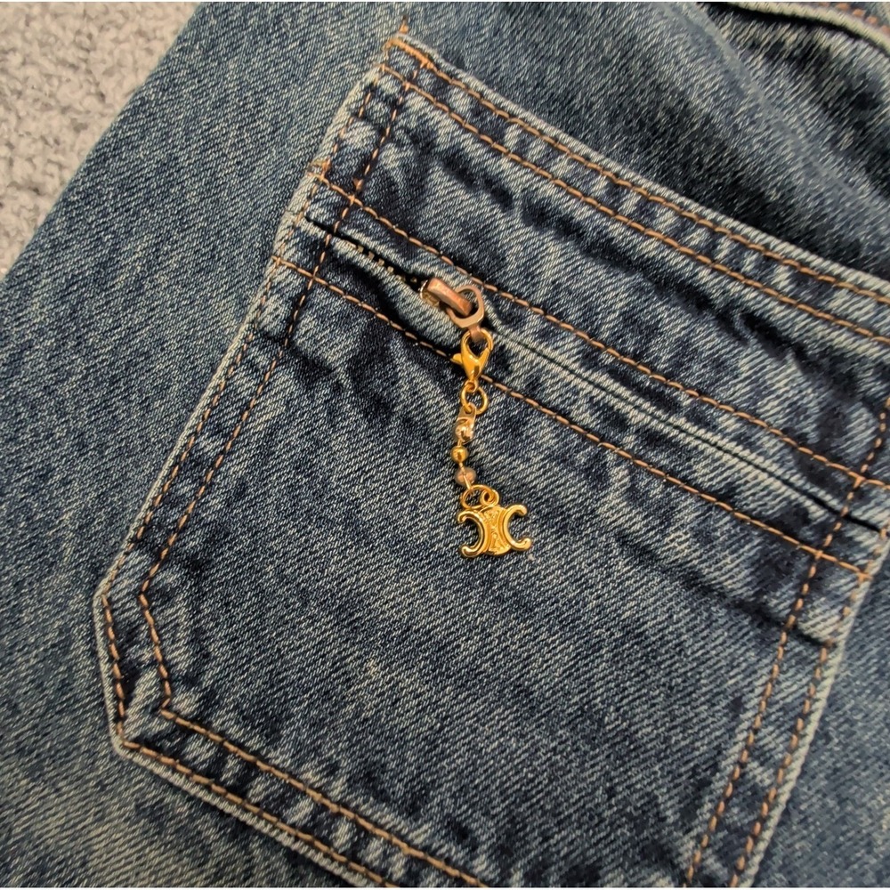 Celine Jeans Size 28 Wide Leg --- FLAWED Zipper Is Broken - Picture 10 of 13